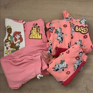 Princess Disney and Bluey Kid Set 5t